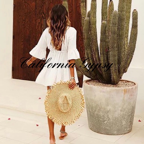 RESTOCKING🎉Resort Cotton Ruffle Dress Coverup - Picture 10 of 11